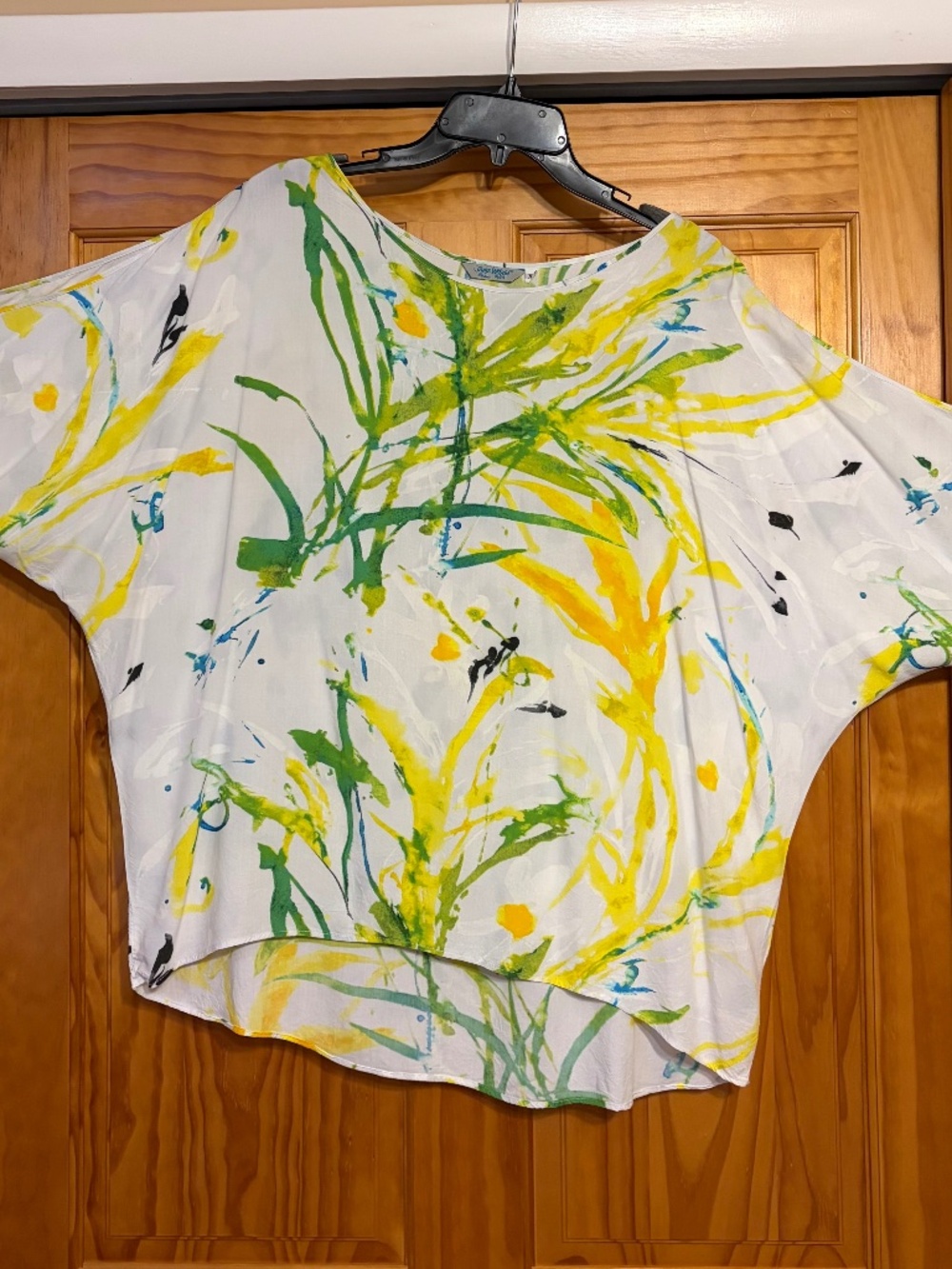 Vintage Jam's World Bianca Print Cold-Shoulder floral shortsleeved top in XL